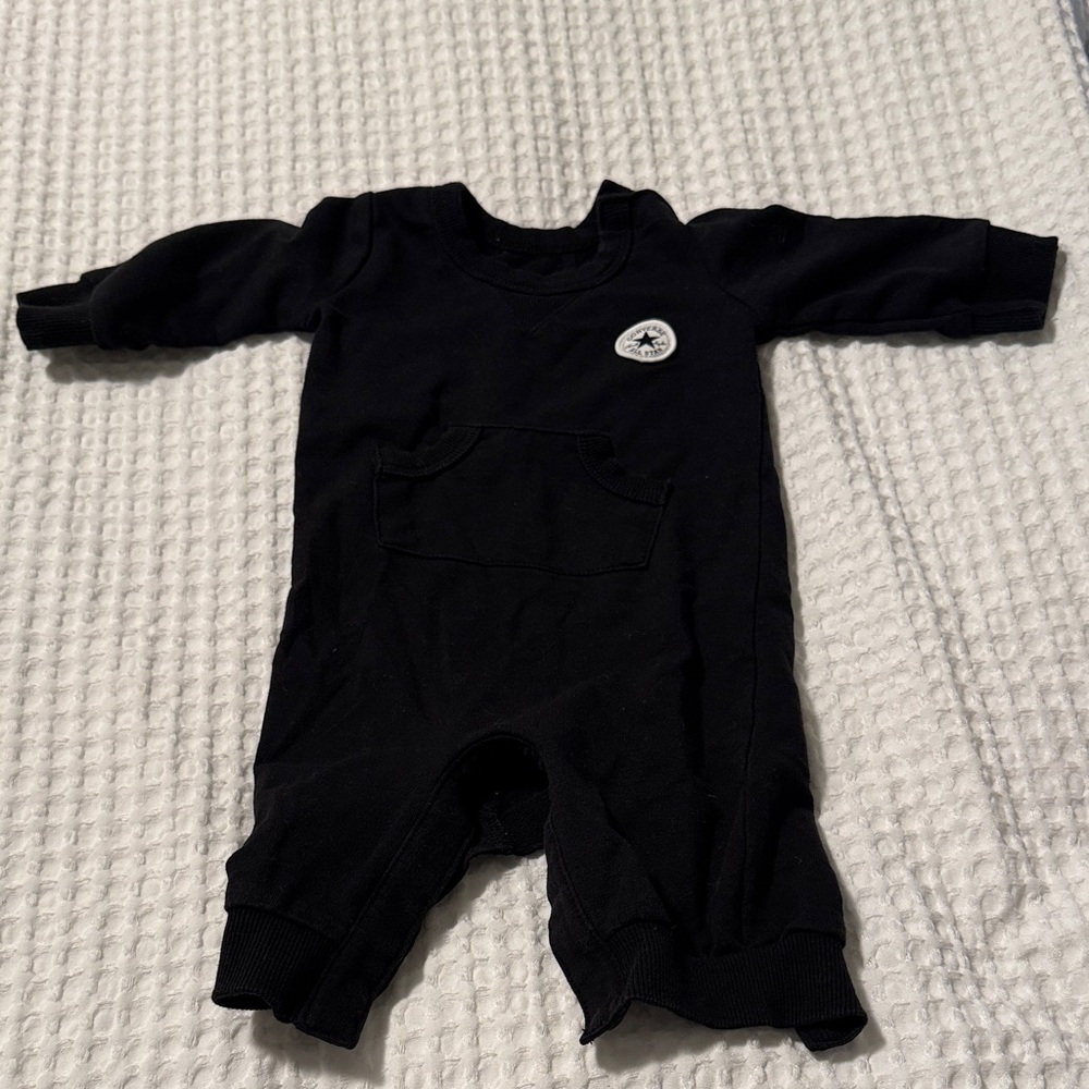 Converse Black Kids Footie One Piece